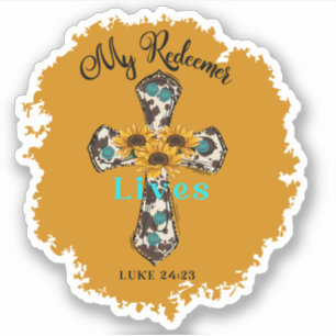 My Redeemer Lives Religious Easter Cross