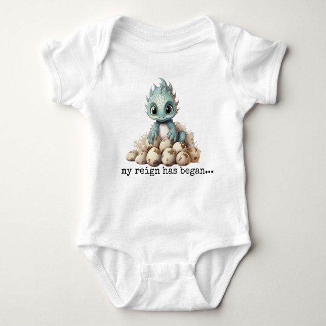 MY REIGN HAS BEGAN baby dragon cute gift for baby Bodysuit (Front)