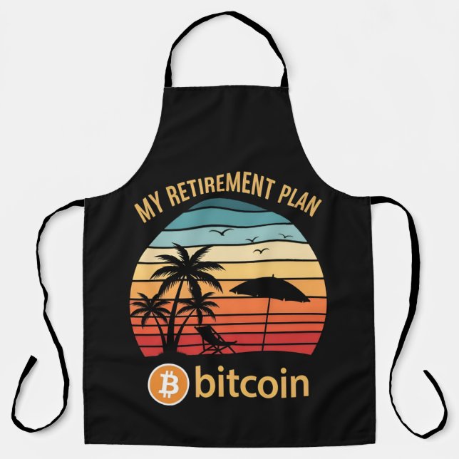 My Retirement Plan Bitcoin Beach Sunset Apron (Front)