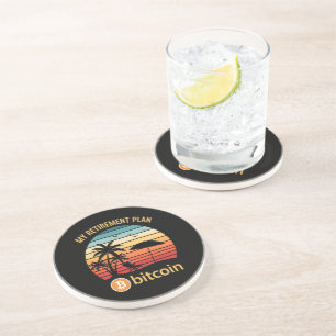 My Retirement Plan Bitcoin Beach Sunset Coaster