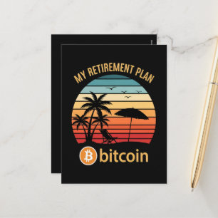 My Retirement Plan Bitcoin Beach Sunset Holiday Postcard