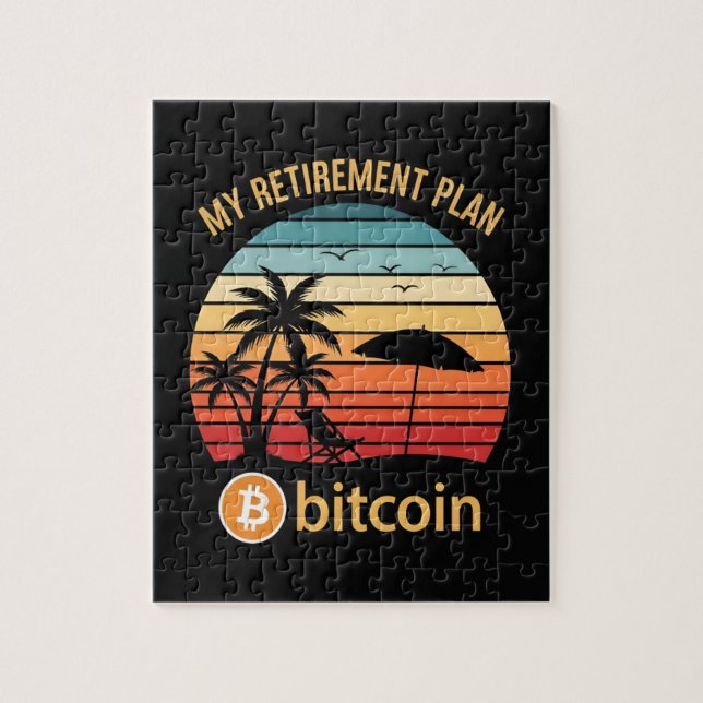 My Retirement Plan Bitcoin Beach Sunset Jigsaw Puzzle (Vertical)