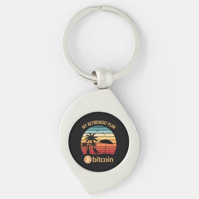 My Retirement Plan Bitcoin Beach Sunset Key Ring (Front)