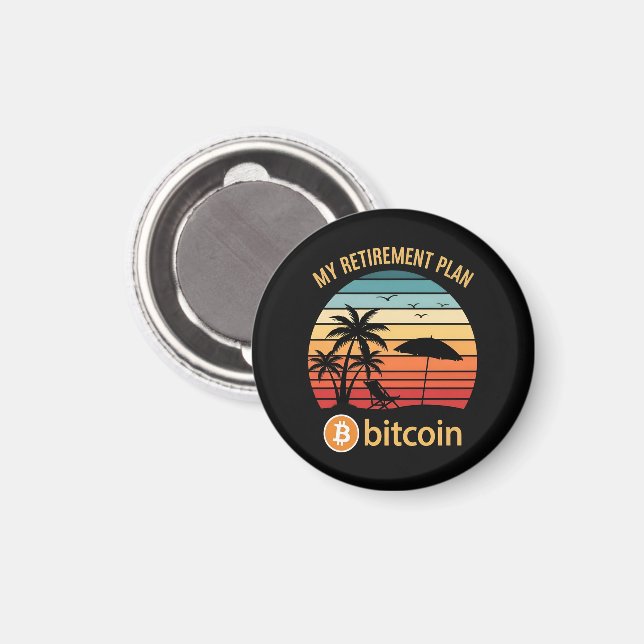 My Retirement Plan Bitcoin Beach Sunset Magnet (Front/Back)