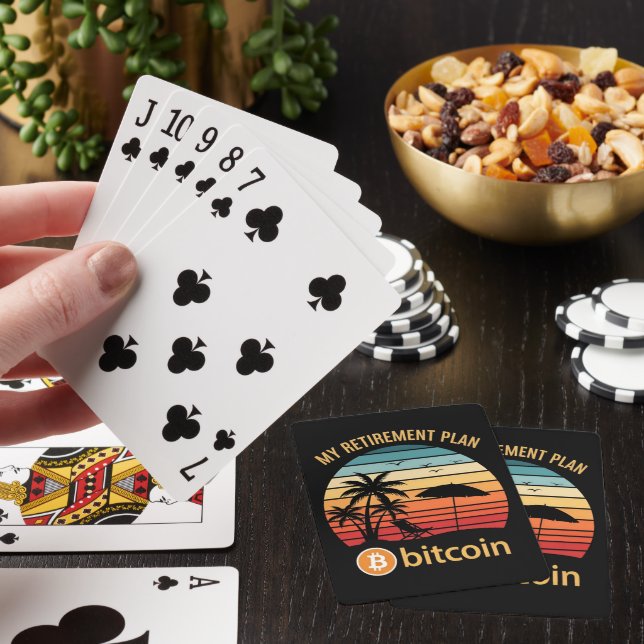 My Retirement Plan Bitcoin Beach Sunset Playing Cards (In Situ)