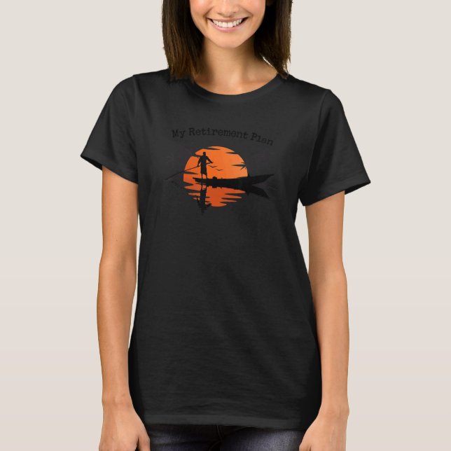 My Retirement Plan Boating Sunset Lake Reflection  T-Shirt (Front)