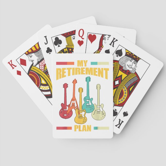 My Retirement Plan Electric Guitar Musical String  Playing Cards (Back)