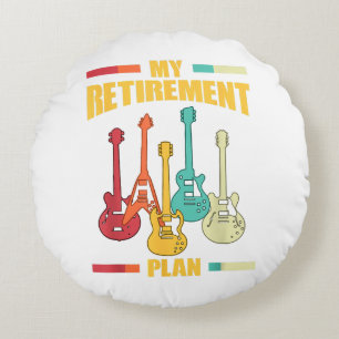 My Retirement Plan Electric Guitar Musical String  Round Cushion