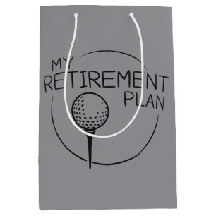 My Retirement Plan Funny Saying Golfing Golfer  Medium Gift Bag