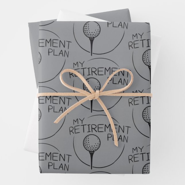 My Retirement Plan Funny Saying Golfing Golfer  Wrapping Paper Sheet (In situ)