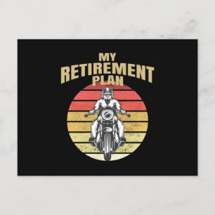 My retirement plan motorcycling postcard