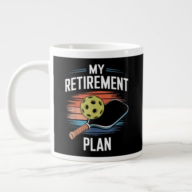 My Retirement Plan Pickleball Player Large Coffee Mug (Left)