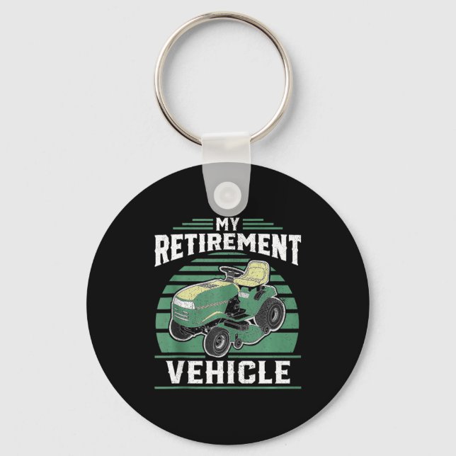 My Retirement Vehicle Funny Riding Lawn Mower Retr Key Ring (Front)