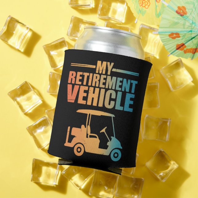 My Retirement Vehicle Golf Cart Golfer Golf Cart  Can Cooler (In Situ Summer)