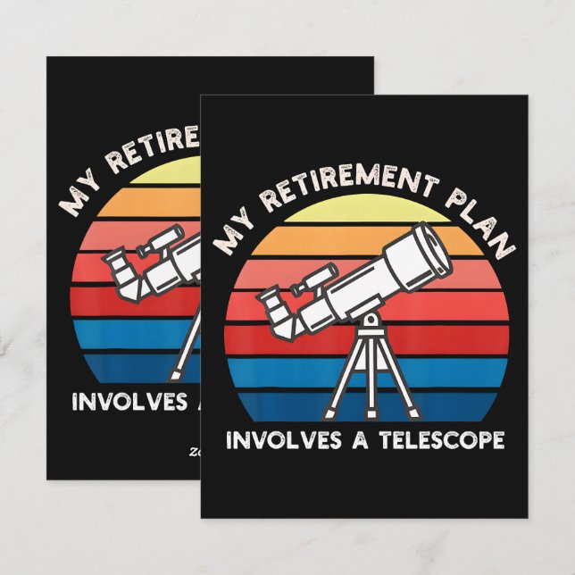 My Retiret Plan Involves A Telescope Holiday Card (Front/Back)