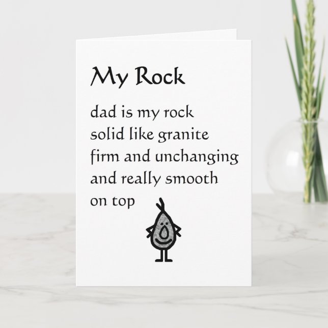 My Rock - A funny poem for dad Card (Front)
