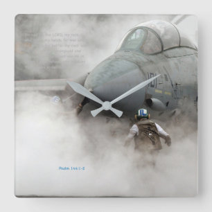 "My rock" -Psalm 144:1-2 Square Wall Clock