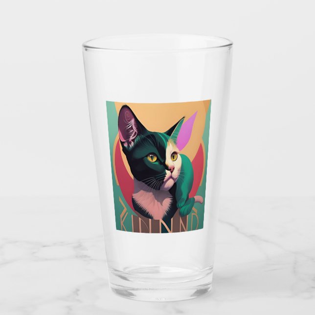 my roommate is a cat glass (Front)