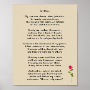 "My Rose", a poem about Family Life Poster