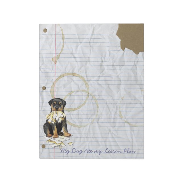 My Rottweiler Ate My Lesson Plan Notepad (Rotated)