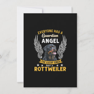 my rottweiler is a guardian angel gift who loves thank you card