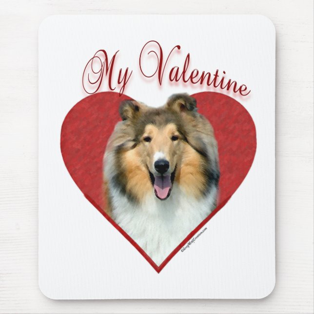 My Rough Collie Valentine Mouse Pad (Front)