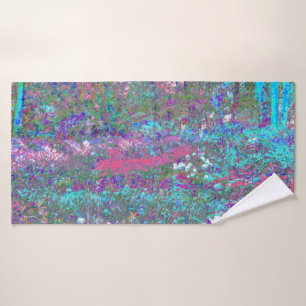 My Rubio Garden Landscape in Blue and Berry Bath Towel