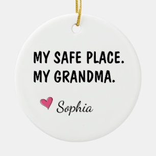 My Safe Place My Grandma Personalised Ceramic Ornament