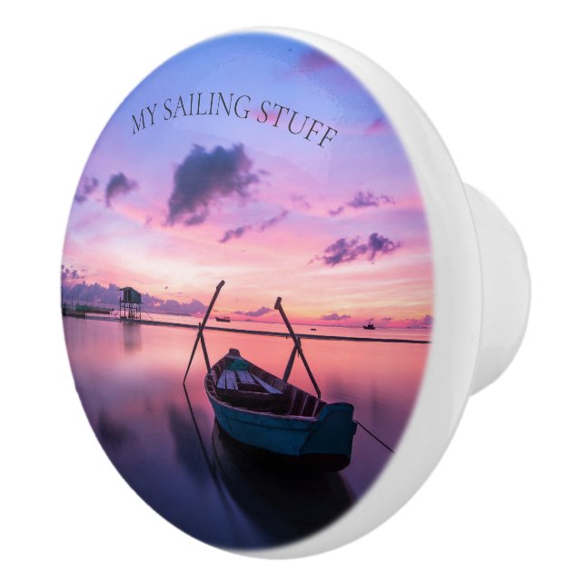 My Sailingf Stuff  Dusk Boat Scene  Ceramic Knob (Right)