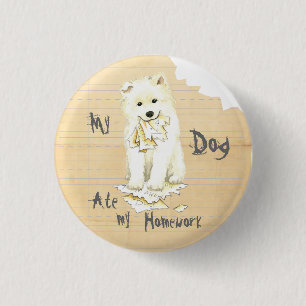 My Samoyed Ate my Homework 3 Cm Round Badge