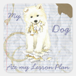 My Samoyed Ate my Lesson Plan Square Sticker
