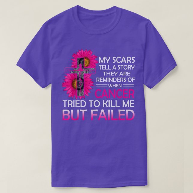 My Scars Tell A Story Breast Cancer Awareness Sunf T-Shirt (Design Front)