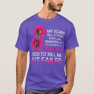 My Scars Tell A Story Breast Cancer Awareness Sunf T-Shirt