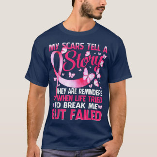 My Scars Tell A Story Cute Breast Cancer Awareness T-Shirt