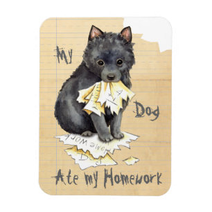 My Schipperke Ate My Homework Magnet