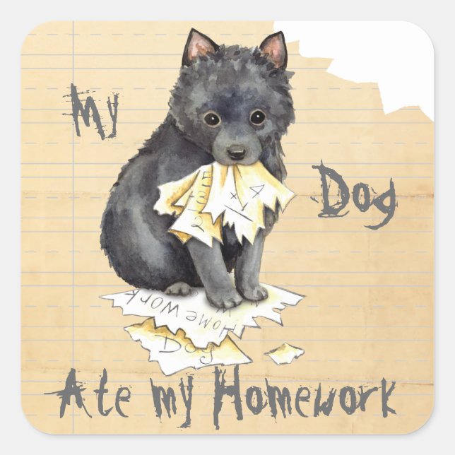 My Schipperke Ate My Homework Square Sticker (Front)