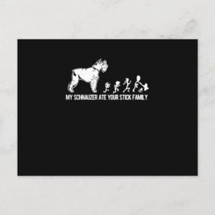 My Schnauzer Ate Your Your Stick Family Holiday Postcard
