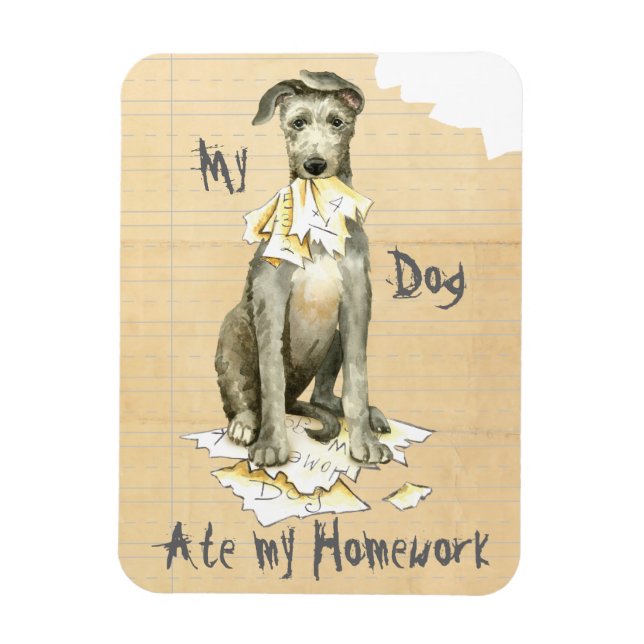 My Scottish Deerhound Ate my Homework Magnet (Vertical)