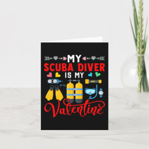 My Scuba Diver Is My Valentine Cute Hearts Matchin Card