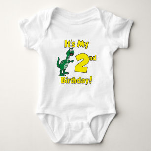 My Second Birthday Dinosaur Baby Bodysuit