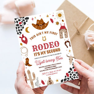 My Second Rodeo Cowboy Ranch Southwestern Birthday Invitation