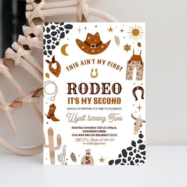 My Second Rodeo Cowboy Southwestern Birthday Invitation (Creator Uploaded)