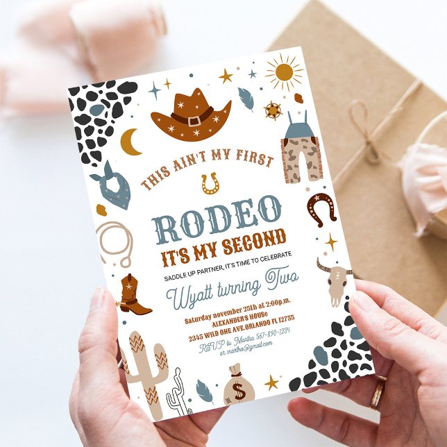 My Second Rodeo Cowboy Southwestern Ranch Birthday Invitation (Creator Uploaded)
