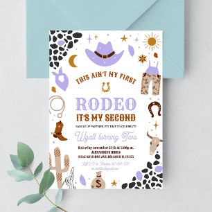 My Second Rodeo Cowgirl Southwestern Birthday Invitation