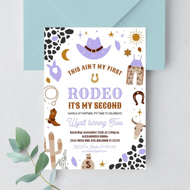 My Second Rodeo Cowgirl Southwestern Birthday Invitation (Creator Uploaded)