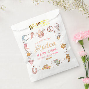 My Second Rodeo Western Cowgirl 2nd Birthday Party Favour Bag