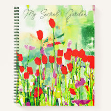My Secret Garden Watercolor Wildflowers   Notebook