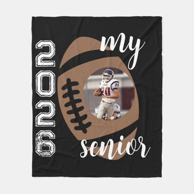 My Senior Custom Player Picture Year Football Fleece Blanket (Front)