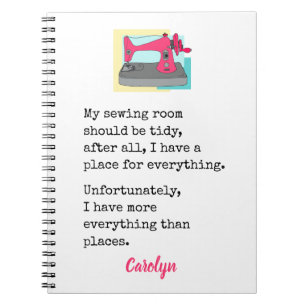 My sewing room should be tidy ... personalised not notebook