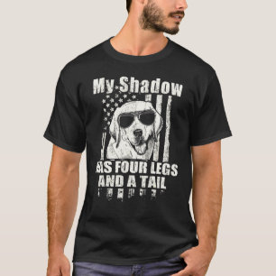 My Shadow Labrador Proud American Flag T-Shirt